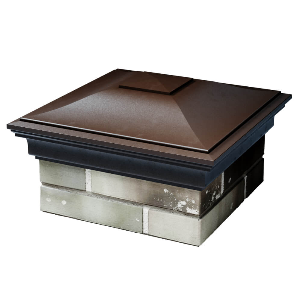 Колпак Zking Монблан Коричневый на столб 1.5х1.5 кирпича (385х385мм) в Брянске фото