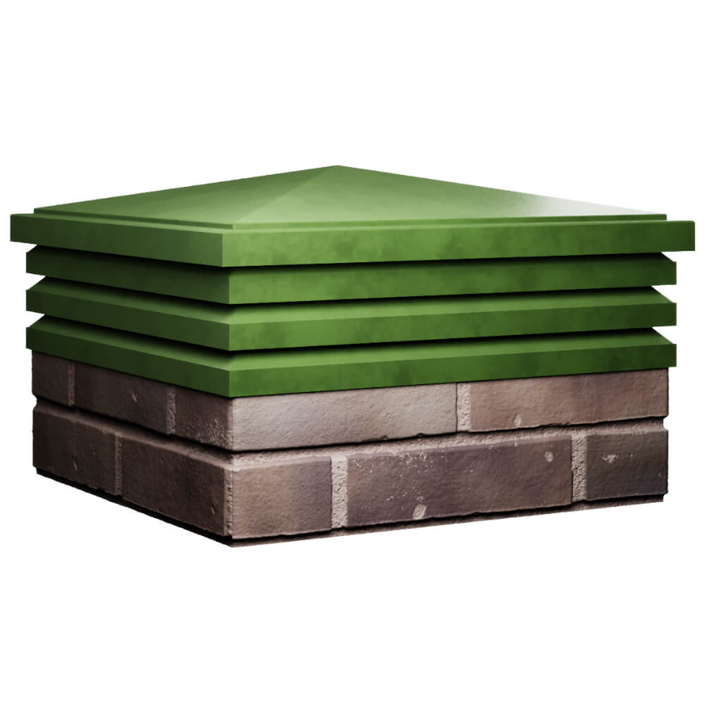 Колпак Zking Бона ХайТек Зеленый на столб 2х2 кирпича (513х513мм) в Брянске фото