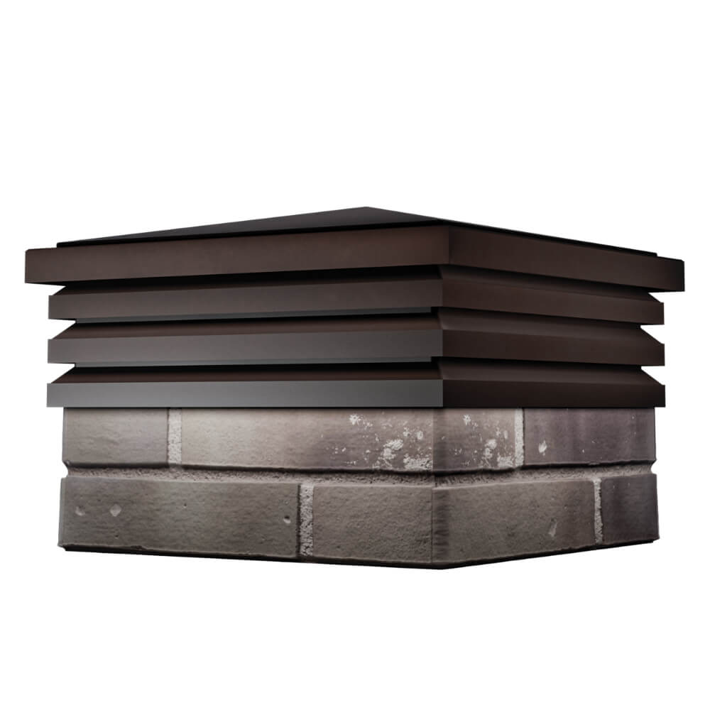 Колпак Zking Бона ХайТек Коричневый на столб 1.5х1.5 кирпича (385х385мм) в Брянске фото