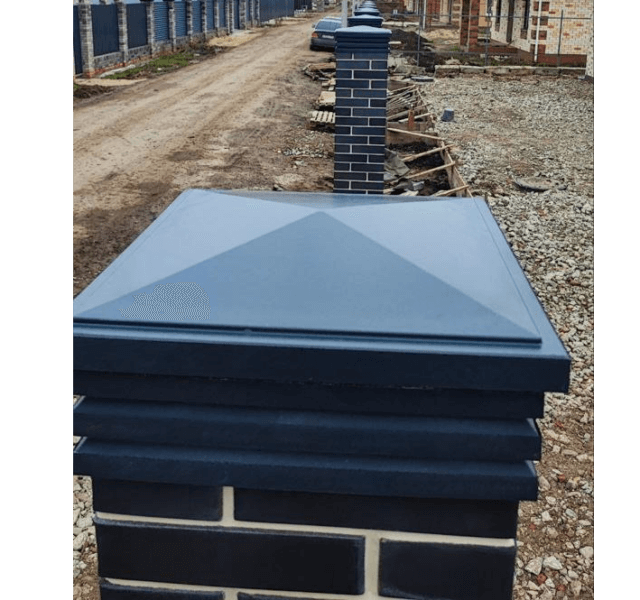 Колпак Zking Бона ХайТек Серый на столб 1.5х1.5 кирпича (385х385мм) в Брянске фото