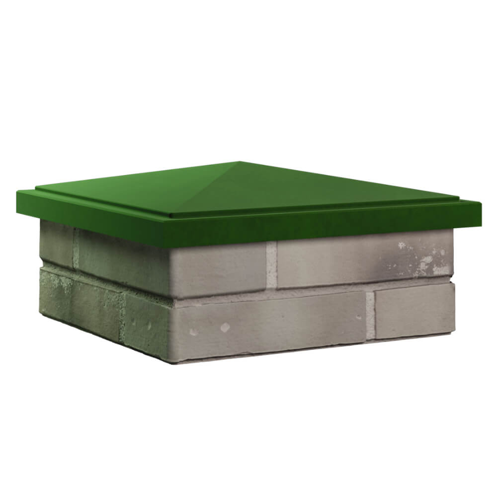 Колпак Zking БонаМоно Зеленый на столб 1.5х1.5 кирпича (385х385, 400х400мм) в Брянске фото