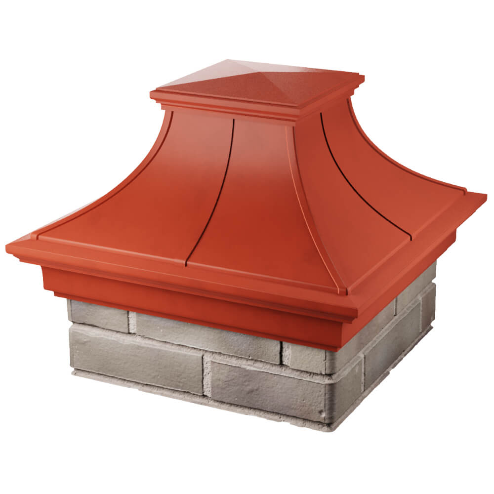 Колпак Zking Монблан Премиум Красный на столб 1.5х1.5 кирпича (385х385мм) в Брянске фото