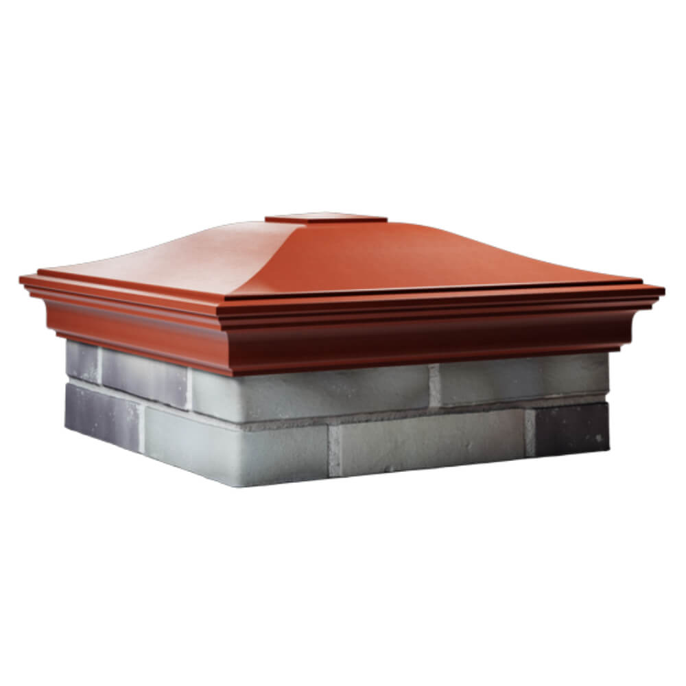 Колпак Zking Монблан Красный на столб 2х2 кирпича (515х515мм) в Брянске фото