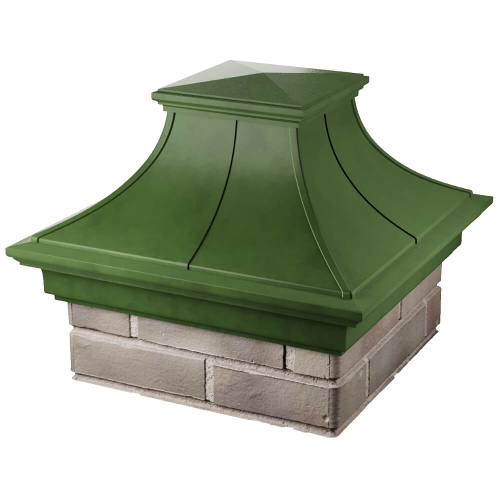Колпак Zking Монблан Премиум Зеленый на столб 1.5х1.5 кирпича (385х385мм) в Брянске фото