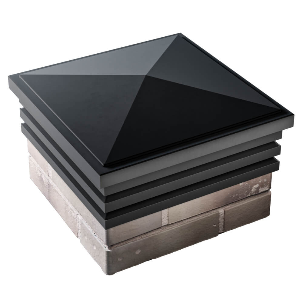 Колпак Zking Бона ХайТек Черный на столб 1.5х1.5 кирпича (385х385мм) в Брянске фото