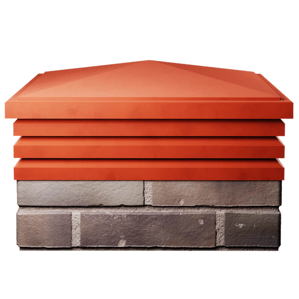 Колпак Zking Бона ХайТек Красный на столб 2х2 кирпича (513х513мм) Брянск фото