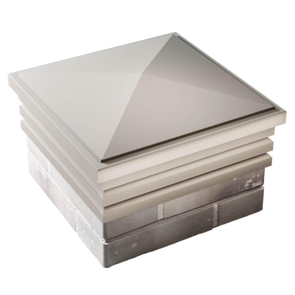 Колпак Zking Бона ХайТек Бежевый на столб 1.5х1.5 кирпича (385х385мм) в Брянске фото