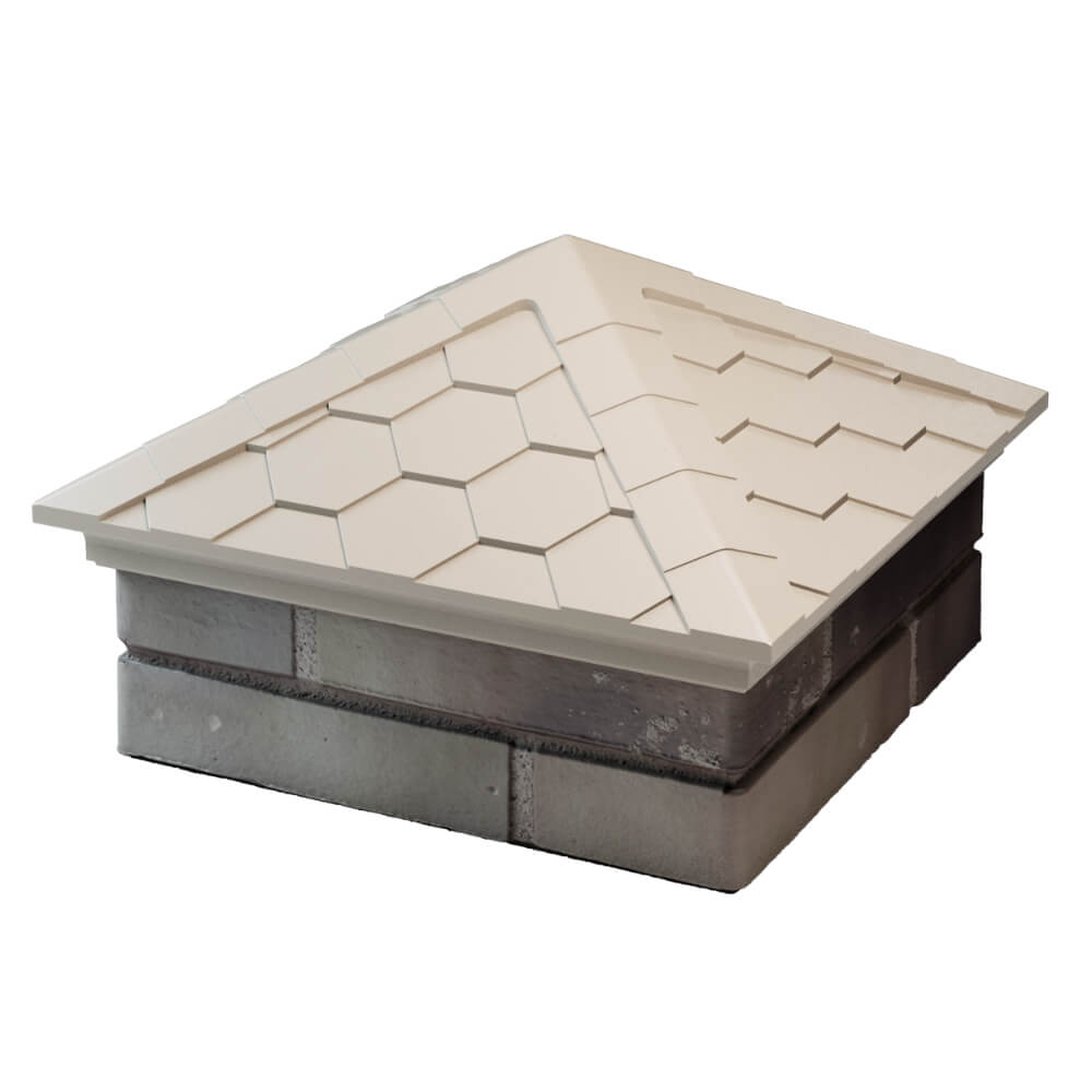 Колпак Zking Эверест Бежевый на столб 1.5х1.5 кирпича (390х390мм) в Брянске фото