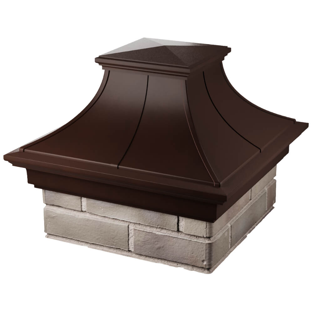 Колпак Zking Монблан Премиум Коричневый на столб 1.5х1.5 кирпича (385х385мм) в Брянске фото