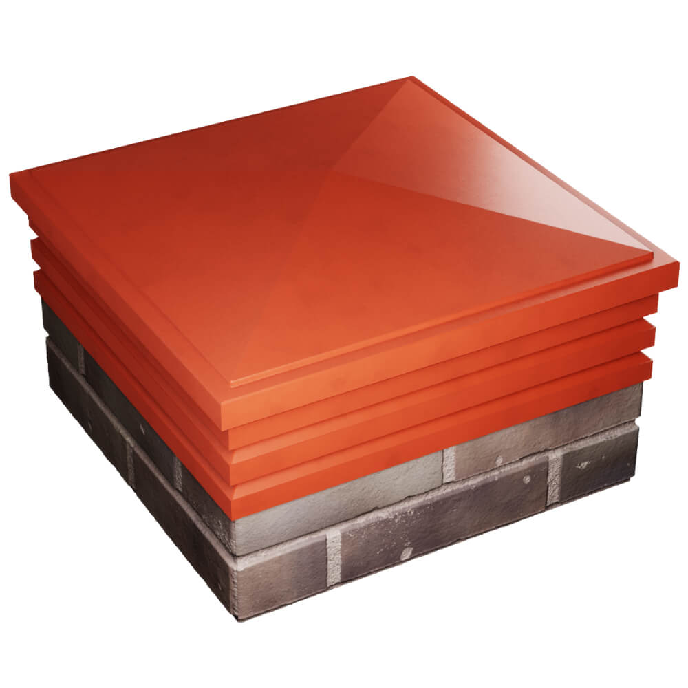 Колпак Zking Бона ХайТек Красный на столб 2х2 кирпича (513х513мм) в Брянске фото