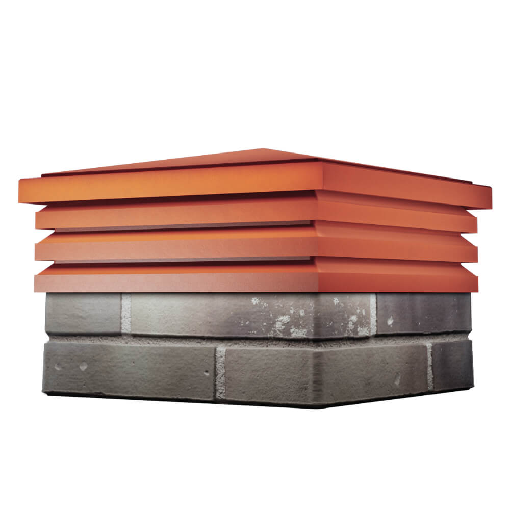 Колпак Zking Бона ХайТек Красный на столб 1.5х1.5 кирпича (385х385мм) в Брянске фото