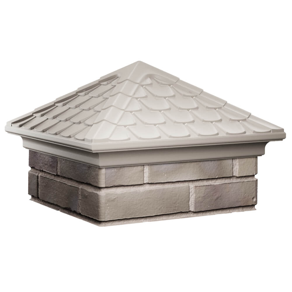 Колпак Zking Эльбрус Бежевый на столб 1.5х1.5 кирпича (385х385мм) в Брянске фото