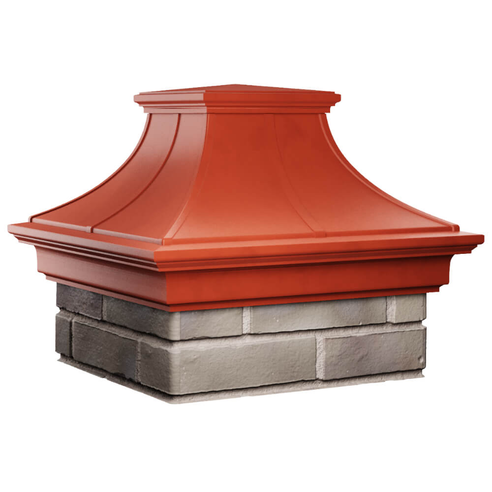 Колпак Zking Монблан Премиум Красный на столб 1.5х1.5 кирпича (385х385мм) в Брянске фото