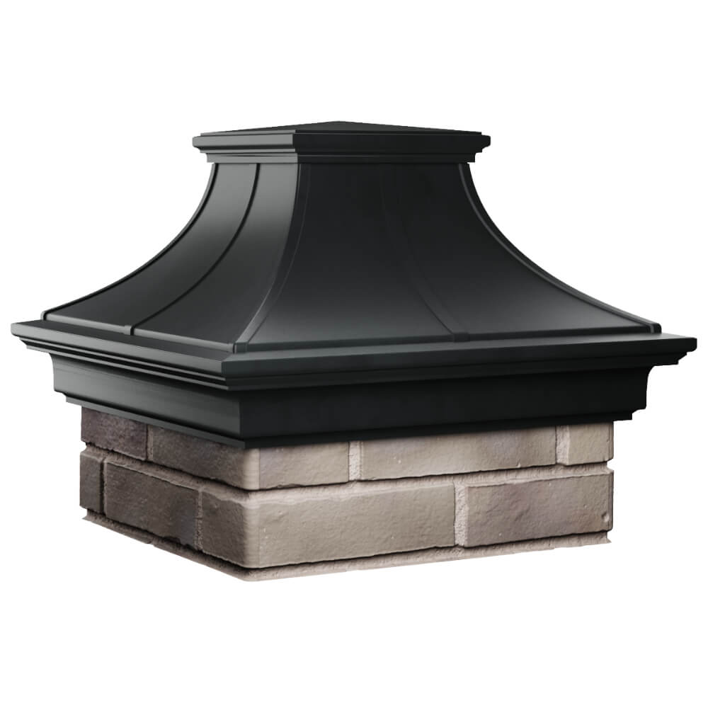 Колпак Zking Монблан Премиум Черный на столб 1.5х1.5 кирпича (385х385мм) в Брянске фото