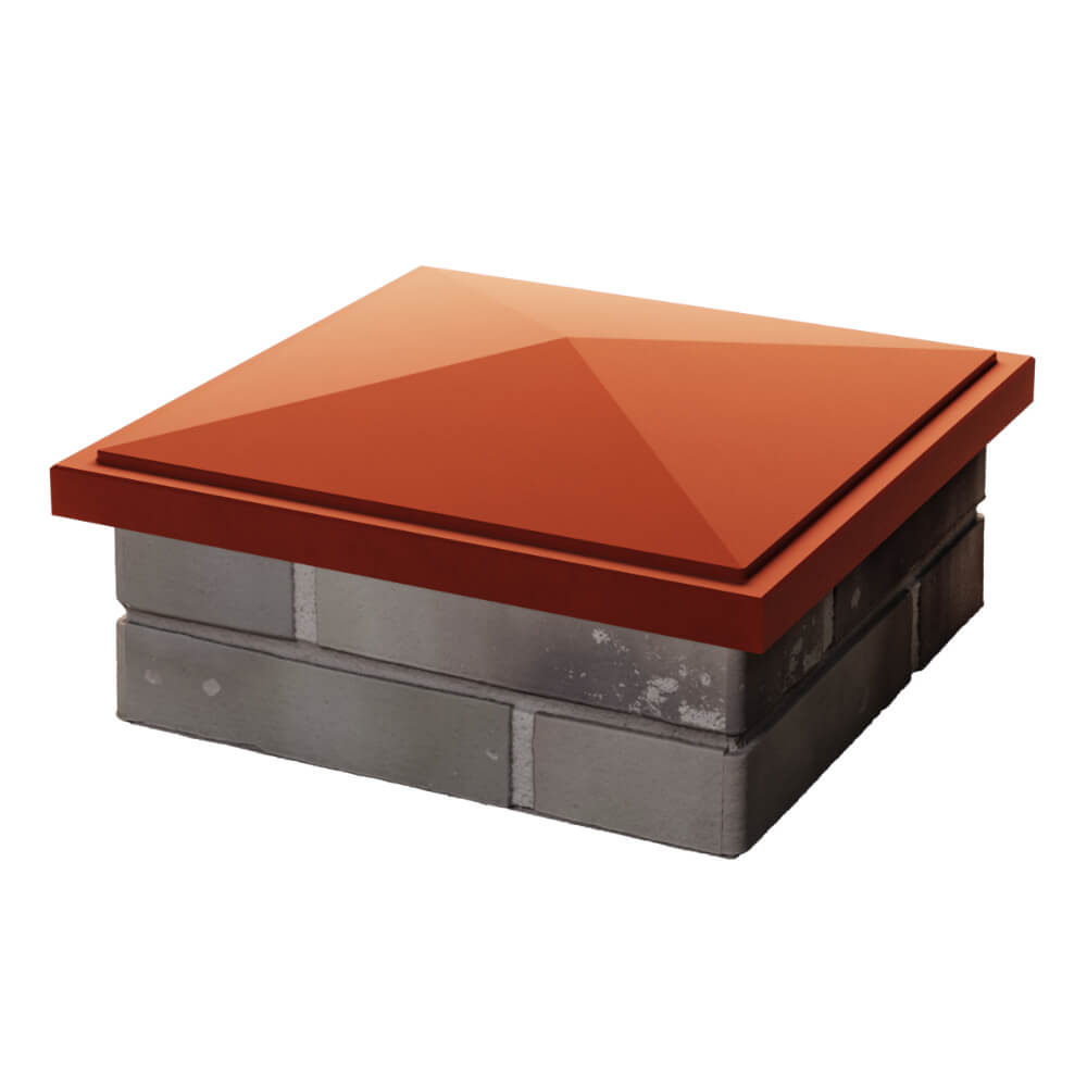 Колпак Zking БонаМоно Красный на столб 1.5х1.5 кирпича (385х385, 400х400мм) в Брянске фото