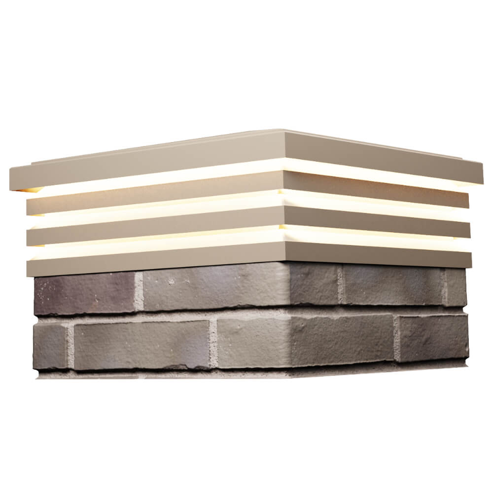 Колпак Zking Бона ХайТек Бежевый на столб 1.5х1.5 кирпича (385х385мм) с подсветкой в Брянске фото