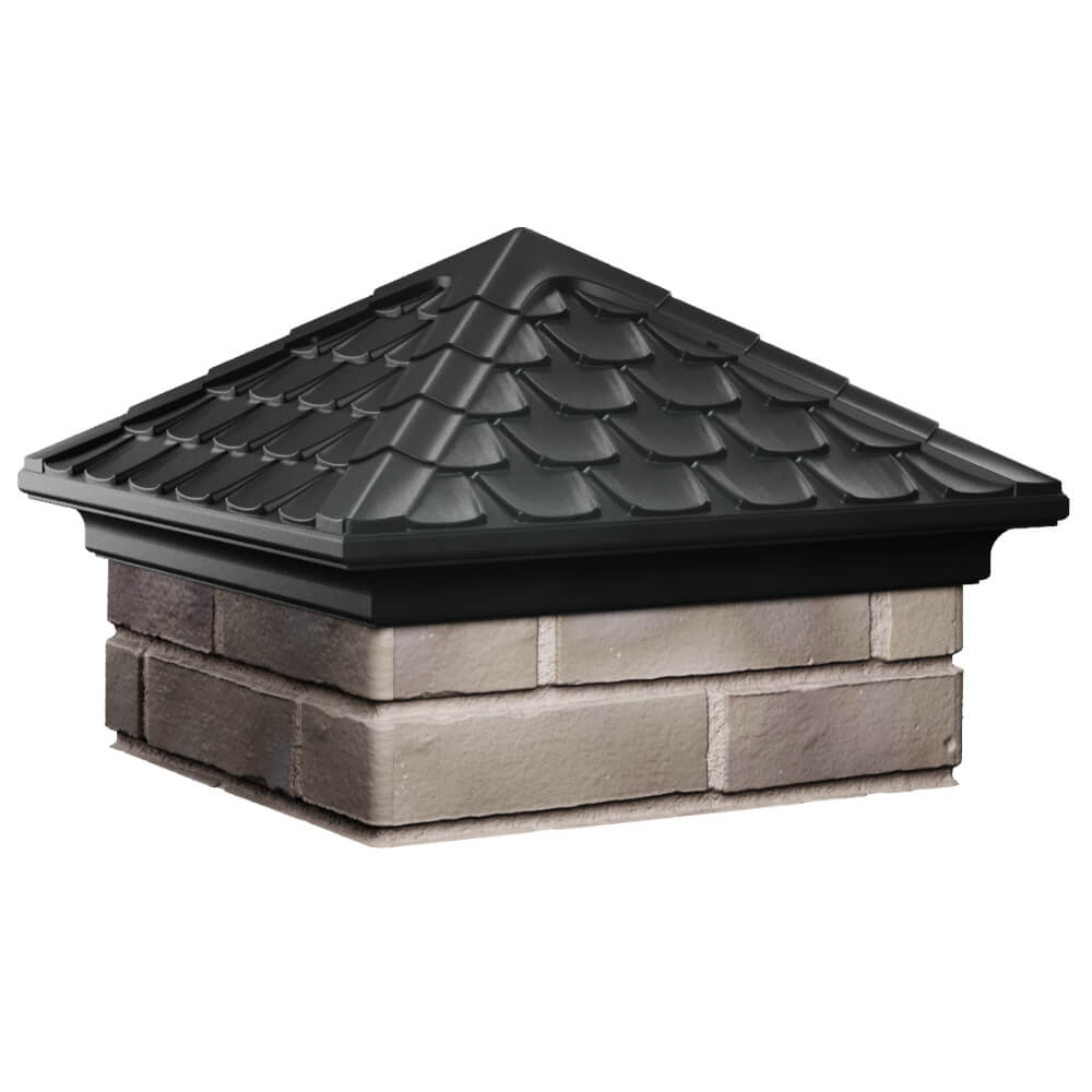 Колпак Zking Эльбрус Черный на столб 1.5х1.5 кирпича (385х385мм) в Брянске фото