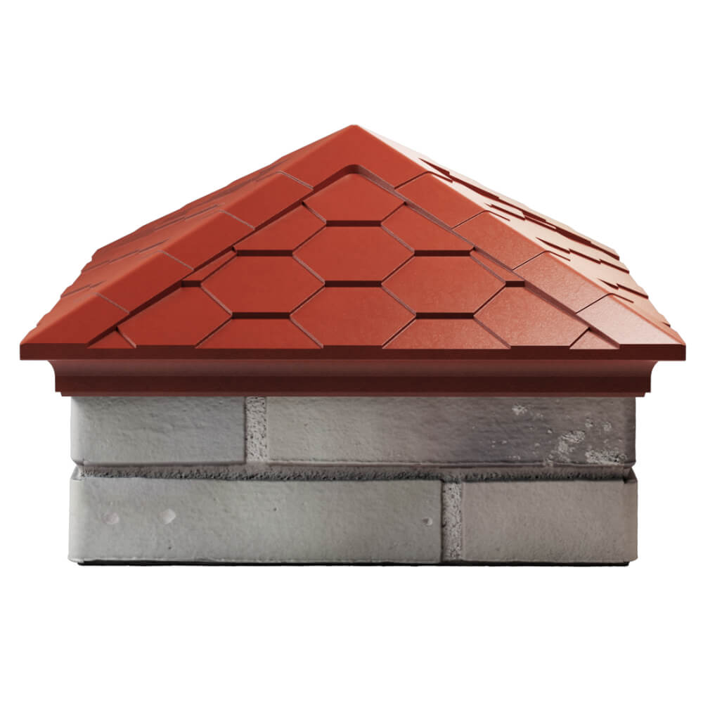 Колпак Zking Эверест Красный на столб 1.5х1.5 кирпича (390х390мм) Брянск фото