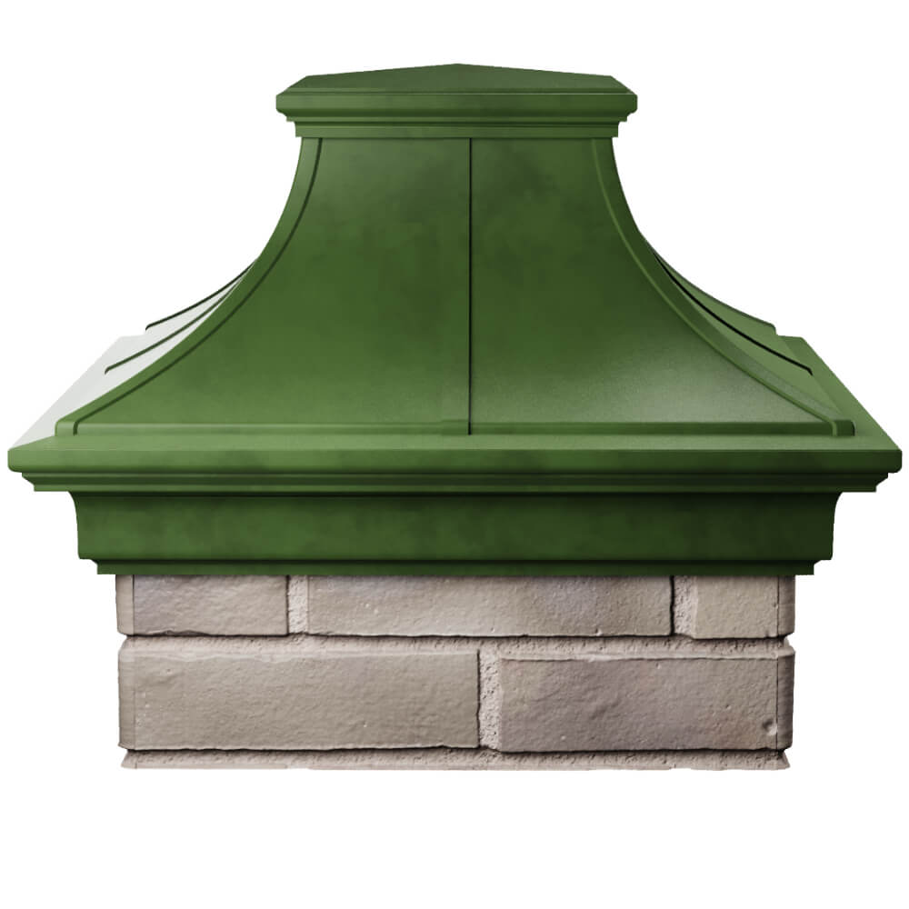 Колпак Zking Монблан Премиум Зеленый на столб 1.5х1.5 кирпича (385х385мм) Брянск фото