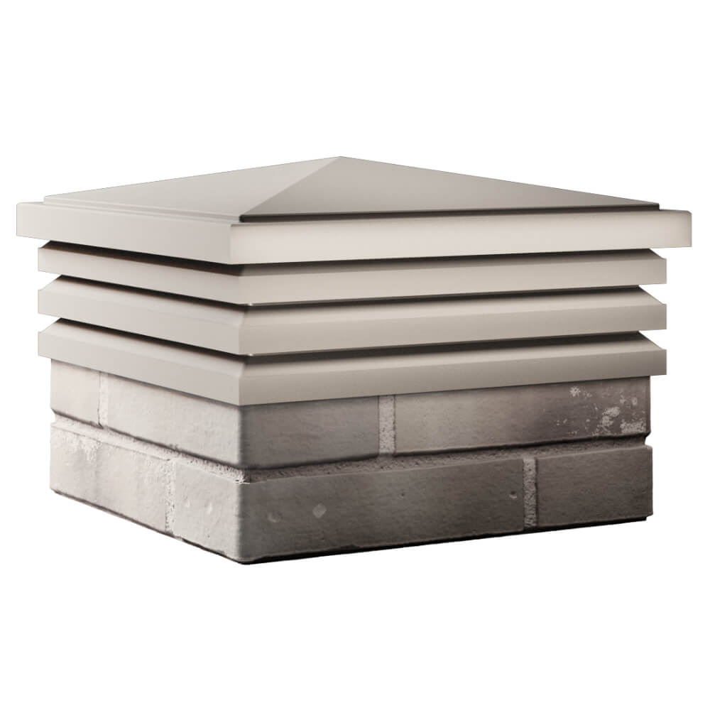 Колпак Zking Бона ХайТек Бежевый на столб 1.5х1.5 кирпича (385х385мм) в Брянске фото