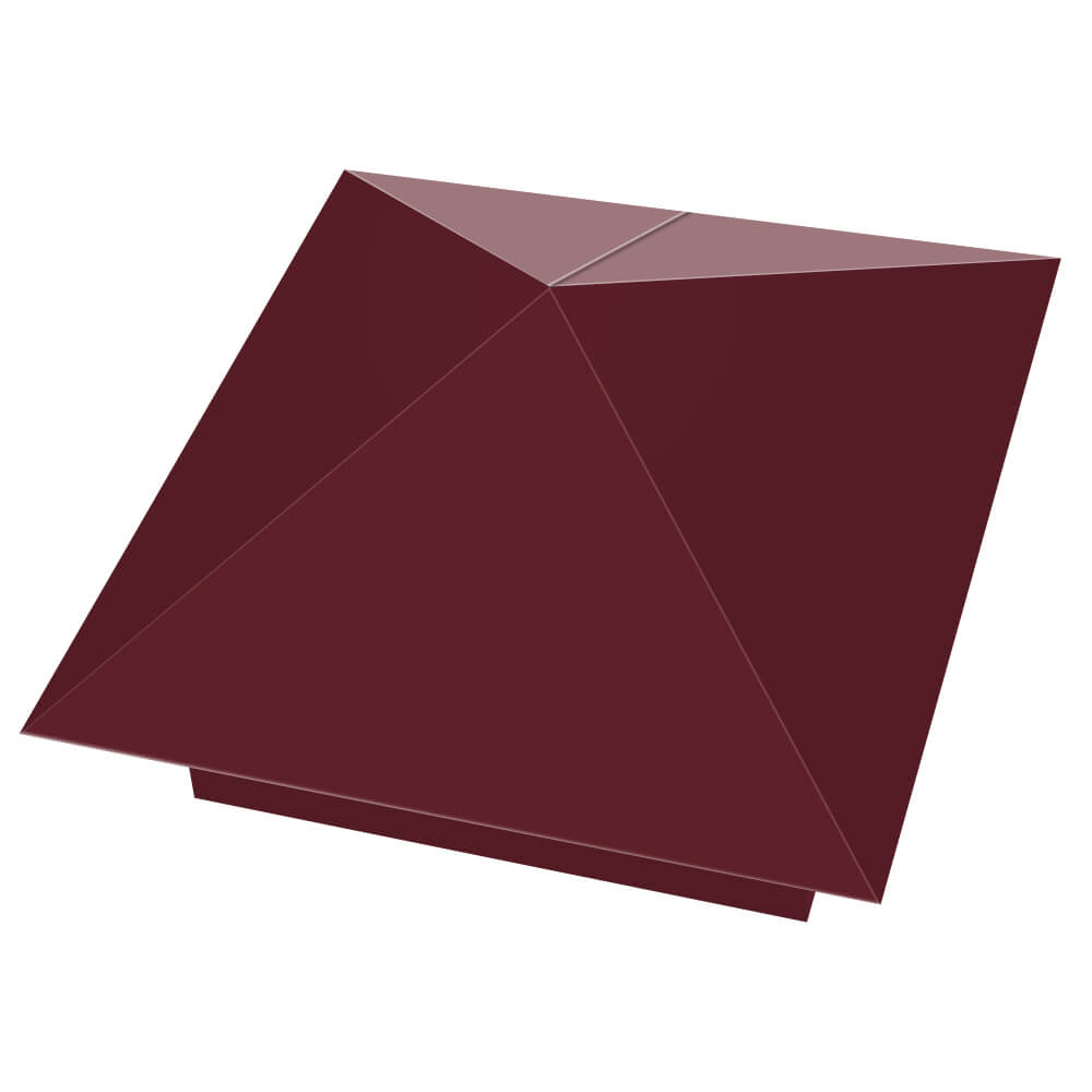 Колпак металлический 390х390мм RAL3005 Красное Вино заборный Брянск фото