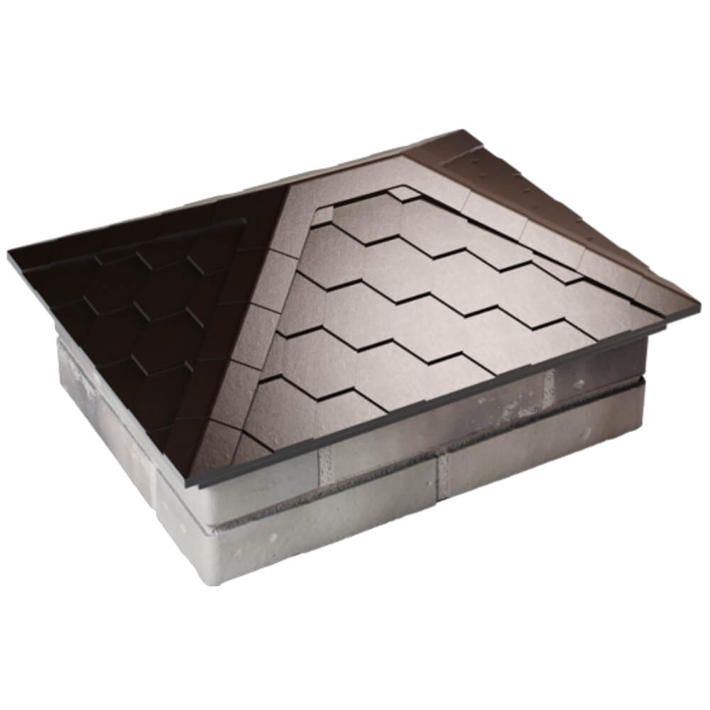 Колпак Zking Эверест Коричневый на столб 2х1.5 кирпича (520х390мм) Брянск фото