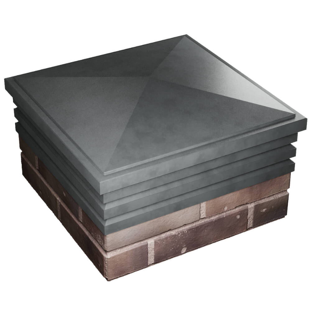 Колпак Zking Бона ХайТек Серый на столб 2х2 кирпича (513х513мм) в Брянске фото