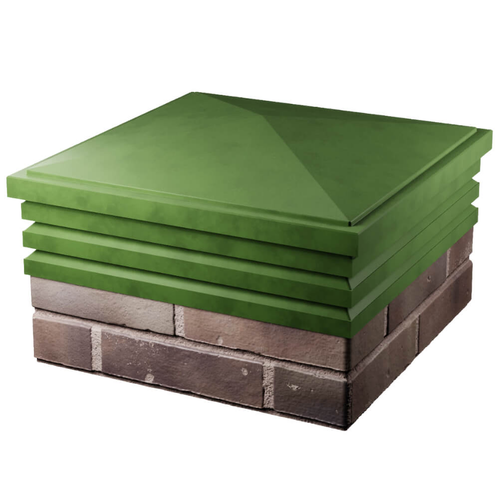 Колпак Zking Бона ХайТек Зеленый на столб 2х2 кирпича (513х513мм) в Брянске фото