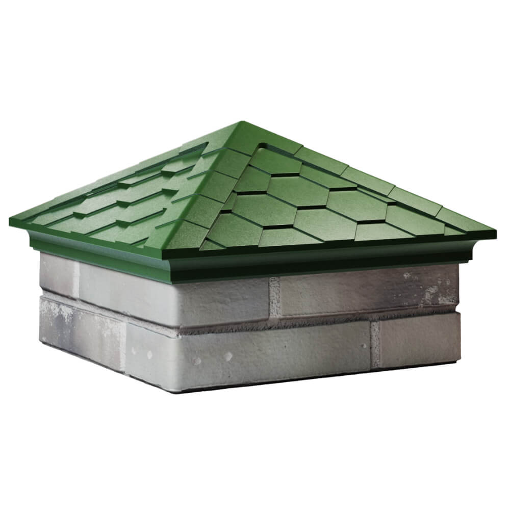 Колпак Zking Эверест Зеленый на столб 1.5х1.5 кирпича (390х390мм) в Брянске фото