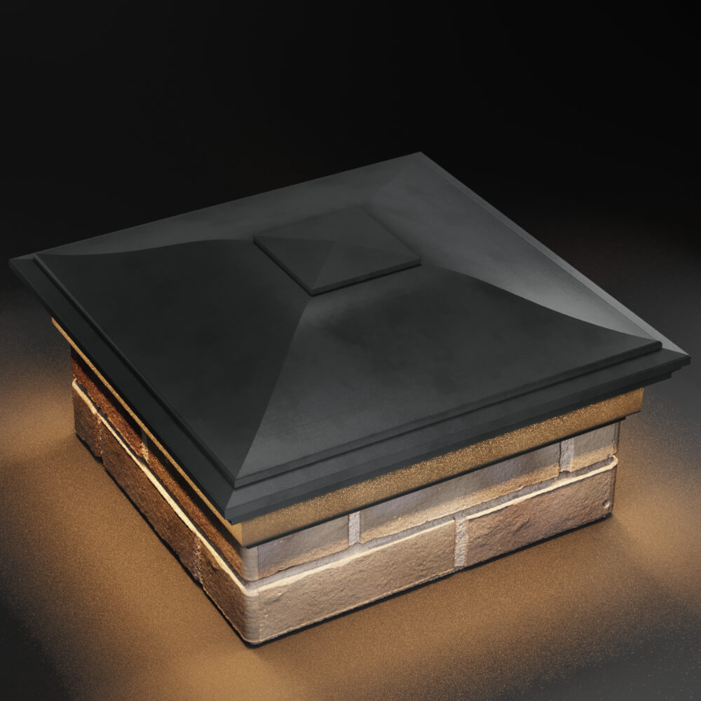 Колпак Zking Монблан Серый на столб 1.5х1.5 кирпича (385х385мм) с подсветкой в Брянске фото