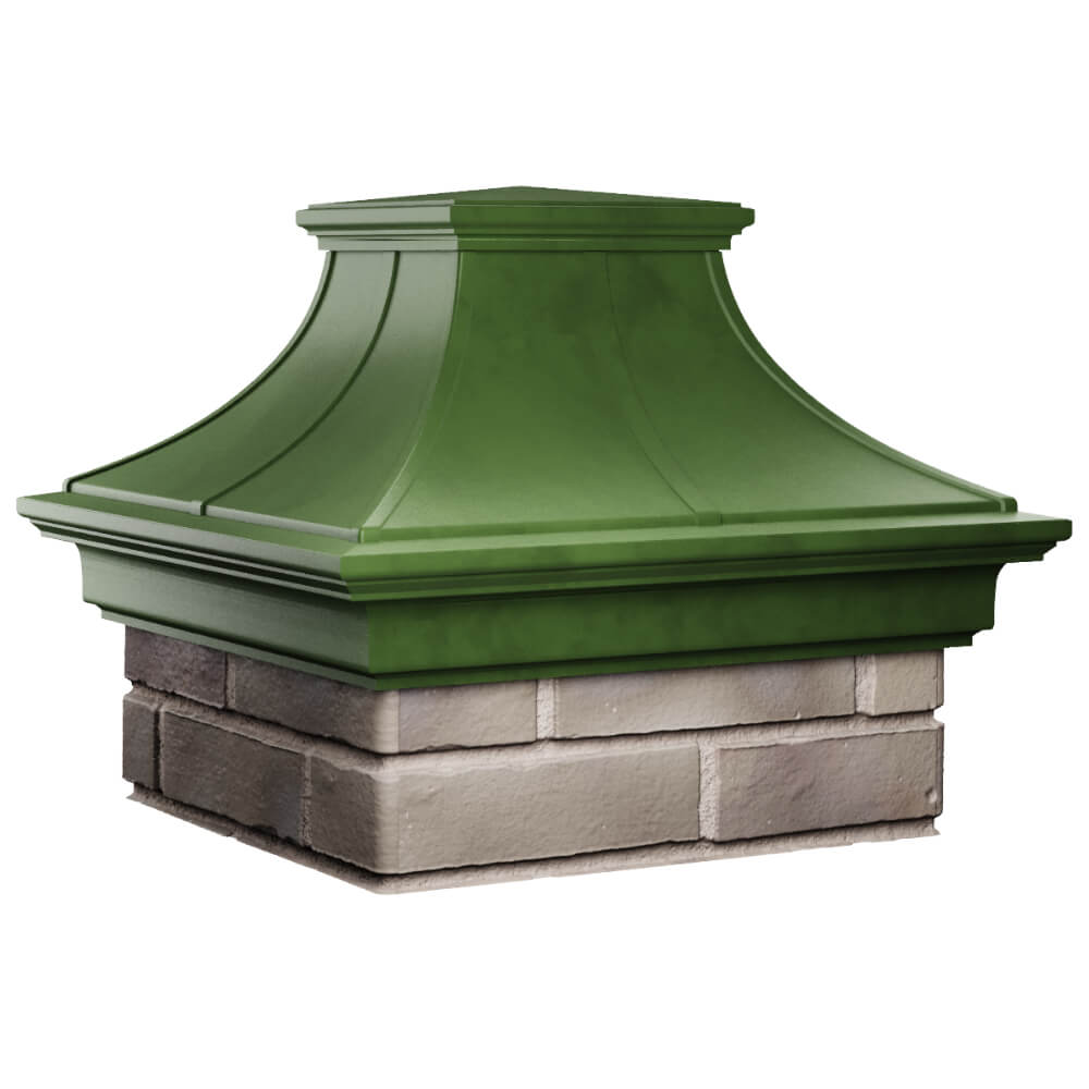 Колпак Zking Монблан Премиум Зеленый на столб 1.5х1.5 кирпича (385х385мм) в Брянске фото