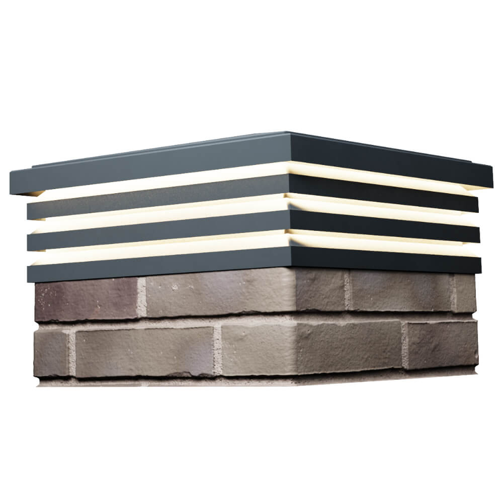 Колпак Zking Бона ХайТек Серый на столб 1.5х1.5 кирпича (385х385мм) с подсветкой в Брянске фото