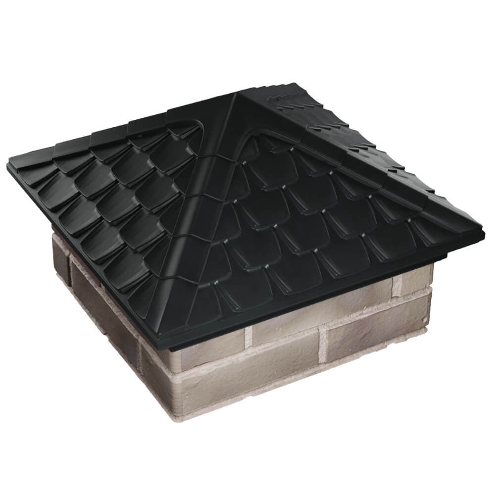 Колпак Zking Эльбрус Черный на столб 1.5х1.5 кирпича (385х385мм) в Брянске фото