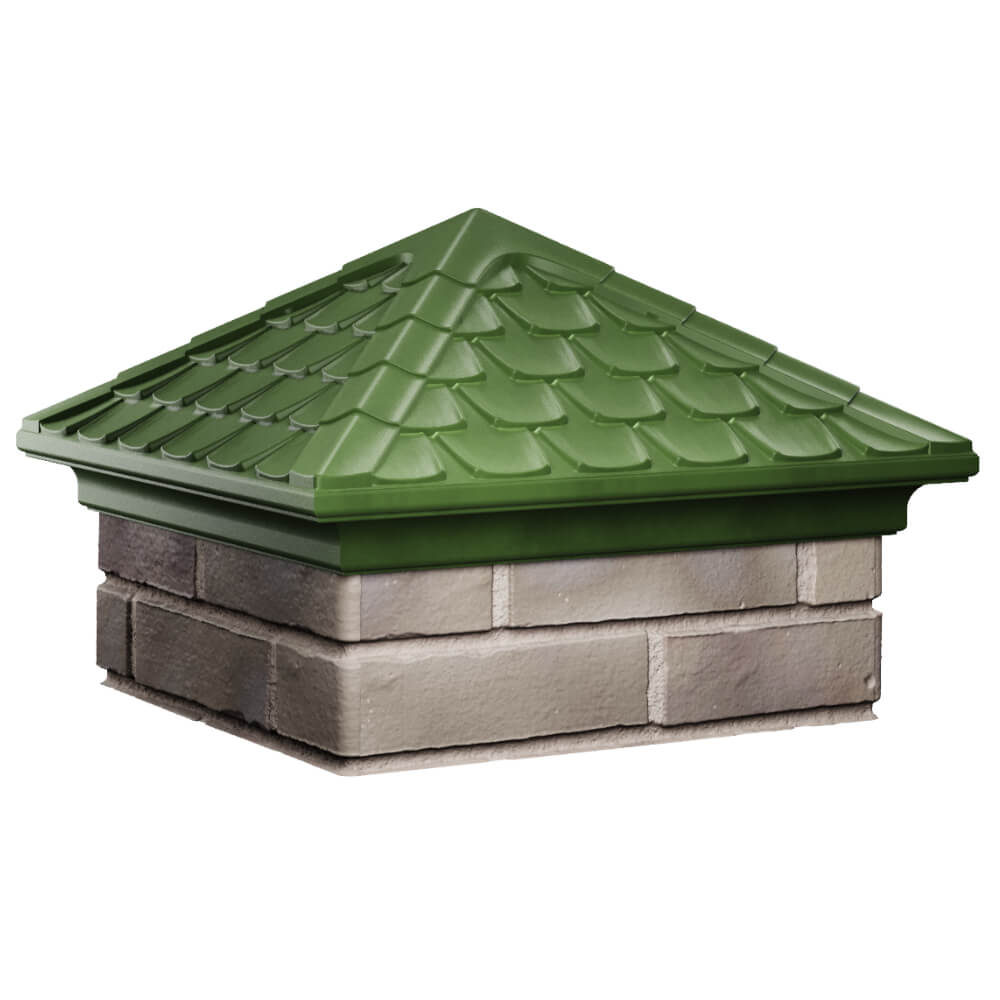 Колпак Zking Эльбрус Зеленый на столб 1.5х1.5 кирпича (385х385мм) в Брянске фото