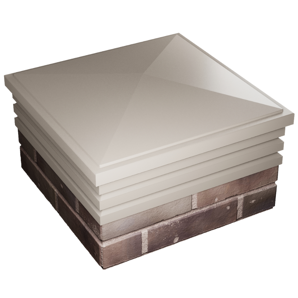 Колпак Zking Бона ХайТек Бежевый на столб 2х2 кирпича (513х513мм) в Брянске фото