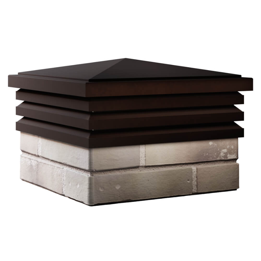 Колпак Zking Бона ХайТек Коричневый на столб 1.5х1.5 кирпича (385х385мм) в Брянске фото