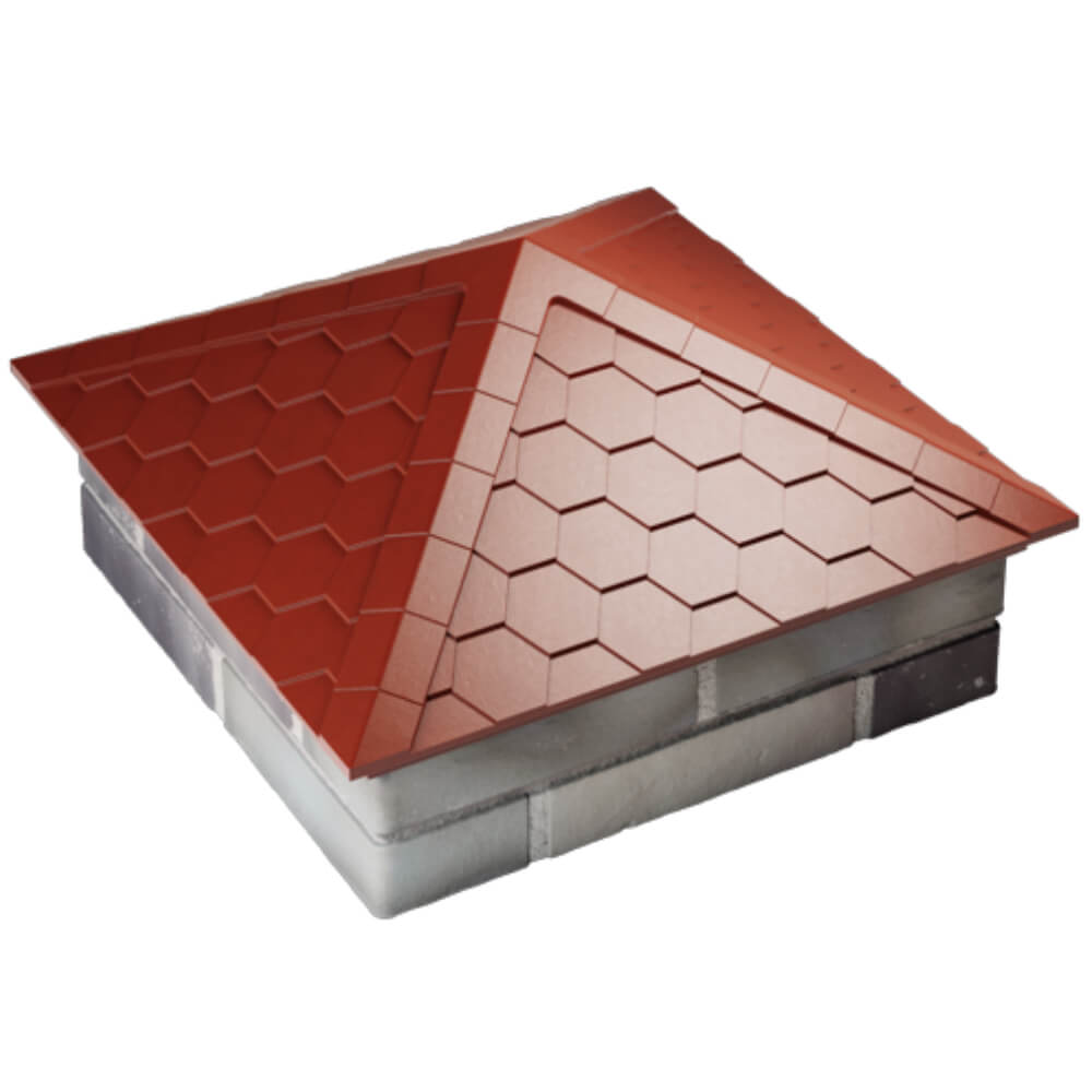 Колпак Zking Эверест Красный на столб 2х2 кирпича (535х535мм) Брянск фото